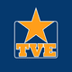 Logo der TVE mit orangefarbener Stern- und Schriftzug auf dunkelblauem Hintergrund.